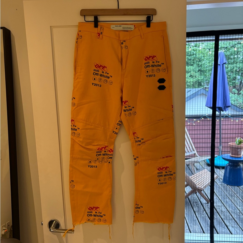 Off-White Logo Print Cotton Trousers